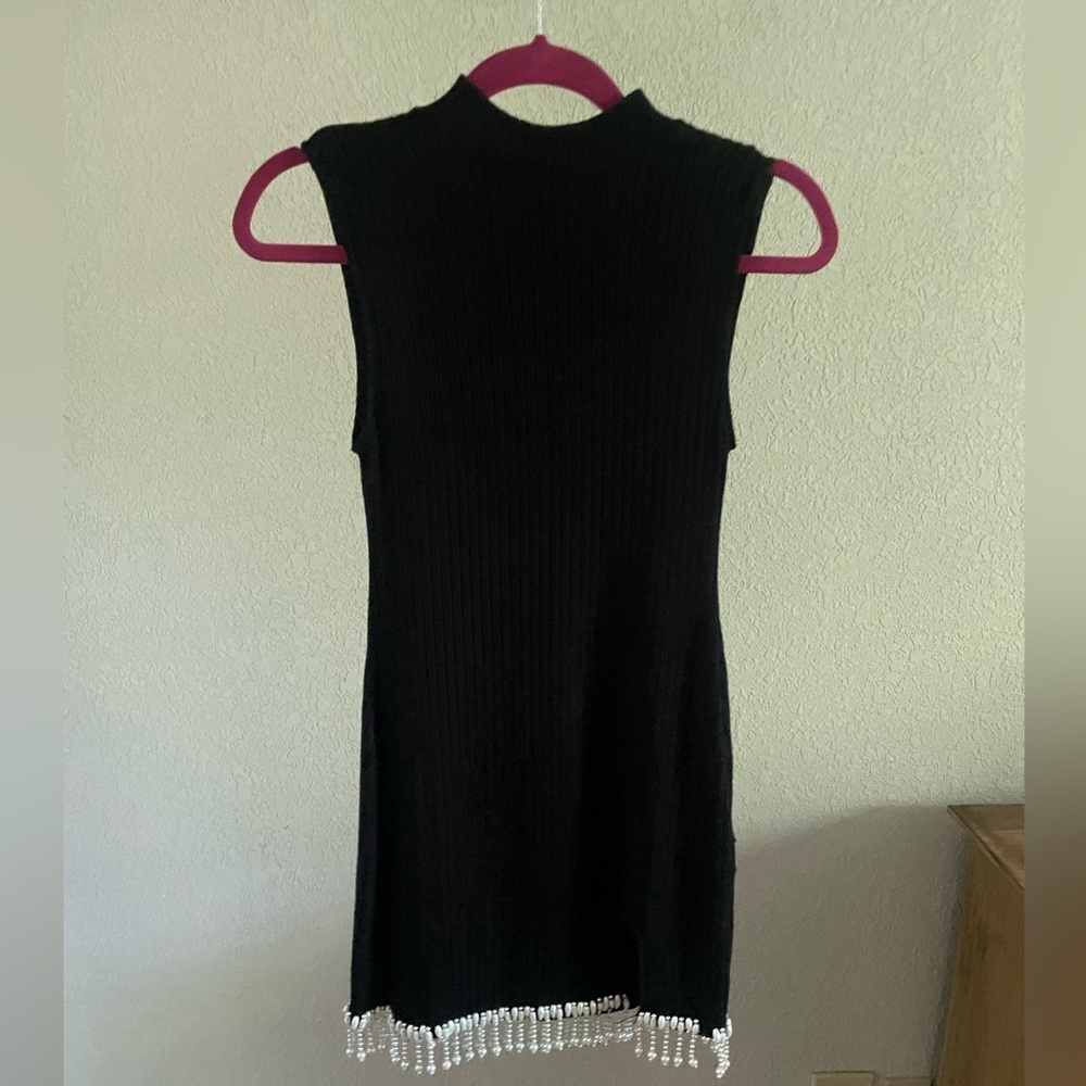 Zara knit mini dress with beaded details on the bottom